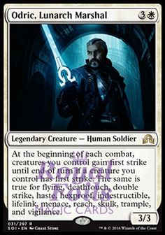 **1x FOIL Odric Lunarch Marshal** SOI MTG Shadows Over Innistrad Rare MINT white Chase Stone, Mtg Commander, Mtg Decks, White Deck, Mtg Cards, Mtg Art, White Cards