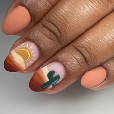 MAY IS FULLY BOOKED on Instagram: “When clients say they're going to AZ 🏜 • • • #gelbuilder #gelbuildernails #hardgelnails #gelnails #buildergel #buildergelnails…” Desert Nails, Country Acrylic Nails, Cowboy Nails, Sunset Nails, Western Nails, Hard Gel Nails, Country Nails, Builder Gel Nails