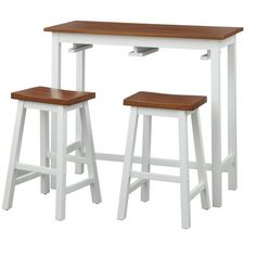 two stools and a table on a white background