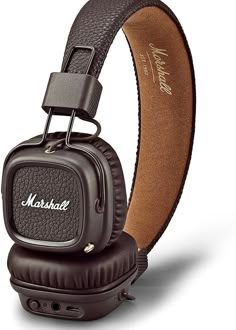 marshall headphones with brown leather band