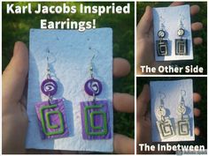 the earrings are made out of paper and have different designs