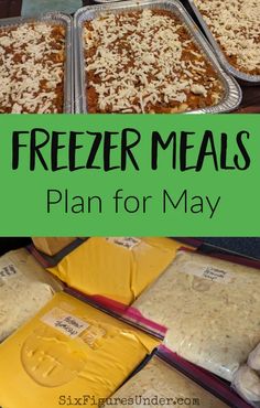 freezer meals that are ready to be eaten and put in trays for sale