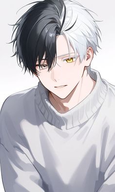 an anime character with black hair and yellow eyes