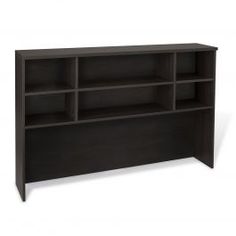 an office bookcase with four shelves on one side and two doors on the other