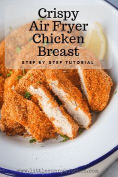 crispy air fryer chicken breast on a plate