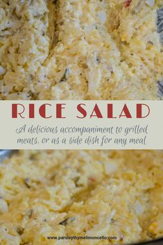 rice salad is an appetizer to grille meats or as side dish for any meal