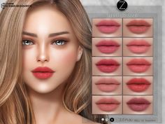 an image of the lips and eyebrows in different colors, with instructions for how to apply them