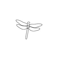 a black and white drawing of a dragonfly