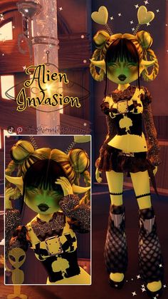 Dti Themes Alien, Dti Happy Outfit Ideas, Di Alien Invasion, Alien Invasion Outfit, Dti Theme Alien Invasion, Alien Dti Outfit, Dress To Impress Happy Theme, Alien Dress To Impress, Alien Invasion Dress To Impress