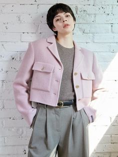 Composition : 10%, Silk 10%, Wool 80%Color : PINK_FREECountry of Origin : KOREA Cropped Jacket, Crop Jacket, Jackets & Coats, Composition, Blazer, Silk, Wool, Clothes For Women, The Originals