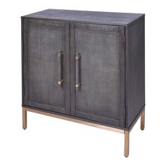 an iron cabinet with two doors and handles