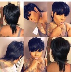 Fashion human hair wigs. Mullet Wigs, Short Hair Mohawk, Short Quick Weave Hairstyles, 27 Piece Hairstyles, Real Human Hair Wigs, Bangs For Black Women, Short Weave Hairstyles, Mullet Wig, Black Hair Short Cuts