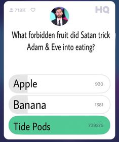 Adam & Eve Survey | Eating Tide PODS | Know Your Meme Funny Lists, In Meme, Christian Memes, Me Too Meme, Favorite Bible Verses