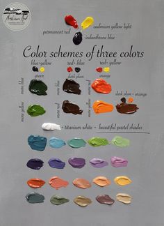 the color scheme for different shades of paint is shown in this poster, which includes various colors