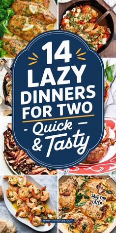 Too tired to cook? These 14 lazy dinner recipes are quick, easy, and perfect for two. Less stress, more flavor—your weeknights just got better! Pin this for those busy nights! Easy Family Dinners On A Budget, Single Pan Dinner Recipes, Dinner For 2 Ideas Healthy, Easy Dinner Recipes With Stuff At Home, Fast Week Night Dinners, Dinner For Tonight Easy Meals, Simple Dinner Recipes Few Ingredients, Quick Meals For 2 Dinner Ideas, One Pan Easy Dinners