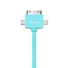 the blue usb cable is connected to an iphone