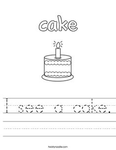 a cake worksheet with the word cake