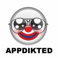 an image of a clown with glasses on it's face and the words, appd