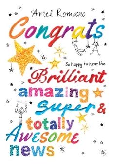 congratulations card for someone who is happy to hear the brilliant amazing super hero and totally awesome news