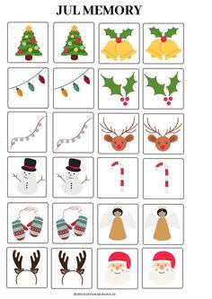 christmas memory game for kids to play