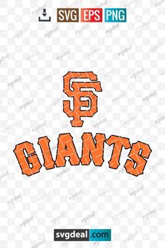 the san francisco giants logo is shown in an orange and white font, which reads svg