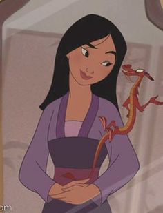 an animated image of a woman with a snake on her arm and another dragon in the background