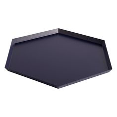 an empty black tray on a white background