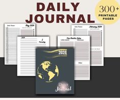 the daily journal is shown in three different colors and features an image of a globe