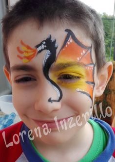 Kids Face Painting Easy, Dragon Face Painting, Easy Face Painting Designs, Dragon Makeup, Face Painting For Boys, Skin Paint, Dragon Face, Carnival Makeup, Face Painting Easy