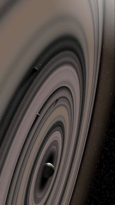 an artist's impression of the solar system with its rings