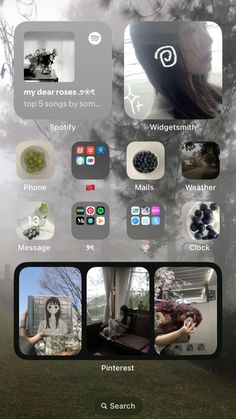 an iphone screen with several different pictures on it