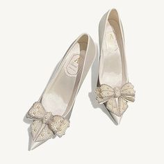 Category:Wedding Shoes,Heels; Upper Materials:Faux Leather; Embellishment:Bowknot; Heel Type:Stiletto; Gender:Women's; Toe Shape:Pointed Toe; Type:Wedding Heels; Style:Elegant; Heel Height(inch):3-4; Outsole Materials:Rubber; Occasion:Wedding,Party; Closure Type:Loafer; Listing Date:01/31/2024; 2024 Trends:Dress Shoes,Glitter Crystal Sequined Jeweled Elegant Wedding Shoes With Satin Bow For Prom, Round Toe Heels With Bow For Prom, Closed Toe Wedding Shoes With Bow For Prom, Low Heel Wedding Shoes With Bow For Party, Bow Heels For Spring Wedding, Elegant Wedding Heels With Satin Bow, Spring Wedding Heels With Bow, Low Heel Wedding Shoes With Bow, Silver Heels With Bow For Wedding