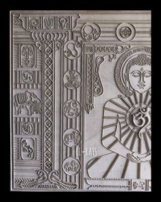 an art deco tile design in silver