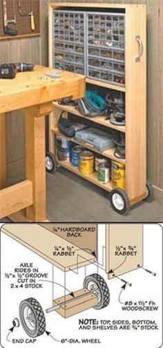 a workbench with lots of tools in it and labeled parts to fit inside