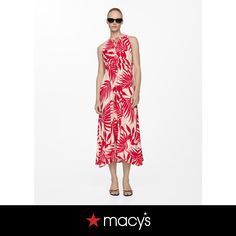 in stock Printed Dress, Red Dress, Print Dress, Mango, Shoe Accessories, In Store, Pick Up, Buy Online, Women Accessories