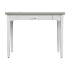 a white desk with drawers and legs on the top, in front of a white background