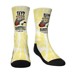 Keep growing feet feeling comfortable in these Utah Jazz Vintage Hoop crew socks from Rock Em Socks. They feature padded cushioning and a supportive band for added comfort. Plus, a vibrant tie-dye pattern highlights the eye-catching Utah Jazz graphics. Thunder Design, Keep Growing, Washington Wizards, Portland Trailblazers, New Orleans Pelicans, Sacramento Kings, Denver Nuggets, Minnesota Timberwolves, Trail Blazers