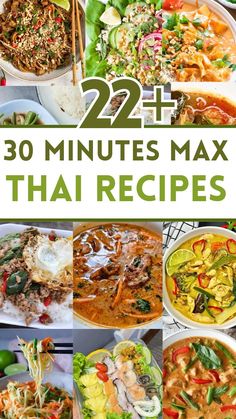 the cover of this cookbook shows different types of thai food