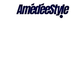 the logo for amedfestyle is shown in blue and black on a white background