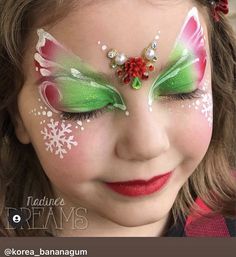 Quick Christmas Face Painting, New Years Face Paint, Thanksgiving Face Paint, Kids Face Painting Easy, Face Paint Party, Face Painting Flowers, Princess Face Painting, Fairy Face Paint, Butterfly Face Paint