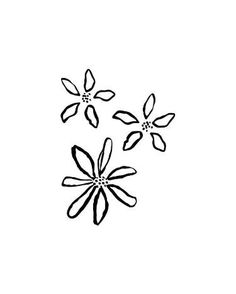 three flowers drawn in black ink on a white paper with the words,'i love you