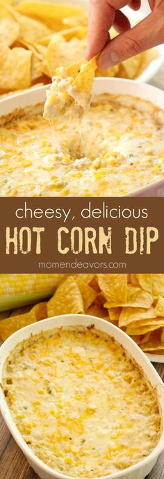 cheesy, delicious hot corn dip is the perfect appetizer for any party