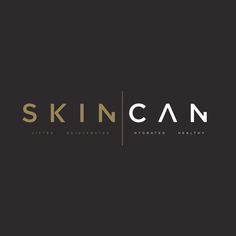 the skin can logo on a black background