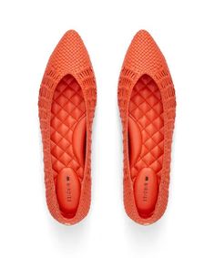 Our striking orange-tinged red pointed-toe ballet flat is crafted of luxurious faux leather. This breathable shoe includes an intricate lattice woven design that takes our artisans up to three and a half hours to weave, utilizing over 100 expertly cut straps. We covered our footbeds with a soft breathable leather linin Spring Flats With Intrecciato Weave And Round Toe, Orange Slip-on Flats For Spring, Spring Woven Leather Ballet Flats, Summer Ballet Flats With Woven Leather And Round Toe, Summer Woven Leather Ballet Flats With Round Toe, Spring Casual Ballet Flats With Woven Leather, Spring Casual Woven Leather Ballet Flats, Casual Woven Leather Ballet Flats For Spring, Chic Intrecciato Weave Flats