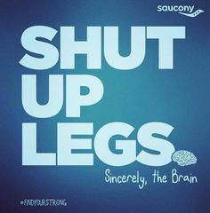 the words shut up legs are in white letters on a blue background with an image of a brain