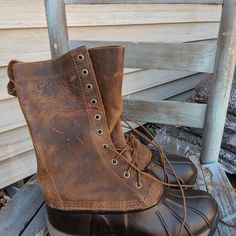 Nwot Cabela's Tall Brown Leather Duck Boots Size 9 Waterproof Rugged Tall Lace Up Brand New Duck Boots, Lace Up Boots, Shoe Laces, Brown Leather, Lace Up, Women Shoes, Brand New, Boots, Lace