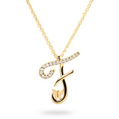 The “Letter F” pendant necklace features a delicate butterfly and lab-grown diamonds set in white or yellow gold. Available in 10K or 14K white or yellow gold Available chain lengths: 16 and 18 inches Set with round lab-grown diamonds, .11 ctw Attention to quality and detail is paramount to Ivy Jewelry Made in New York City Inspiration Timeless. Sentimental. Elegant. The designer added a delicate butterfly to each letter in the series to symbolize a “beautiful soul.” Whether your initial reminds Elegant Yellow Gold Letter Necklaces, Alphabet Pendants Diamonds, Luxury Necklace With Diamond Accents, Initial Pendant, Elegant Letter-shaped Initial Necklace, Diamond Alphabet Pendant Letters, Letter Pendant Necklace, Letter F, Initial Pendant Necklace, Letter Pendants