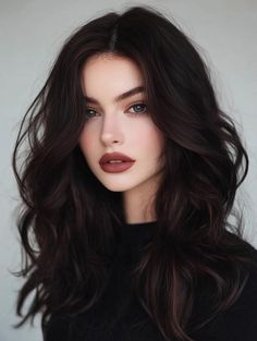 Elegant Brown Hair, Dark Dimensional Brunette, Dimensional Dark Brown Hair, Cool Toned Dark Brown Hair, Rich Dark Brown Hair Color, Deep Winter Hair Color, Very Dark Brown Hair, Darkest Brown Hair, Dark Skin Light Hair