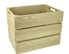 a large wooden box with two compartments