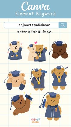 the teddy bears are wearing graduation caps and gowns